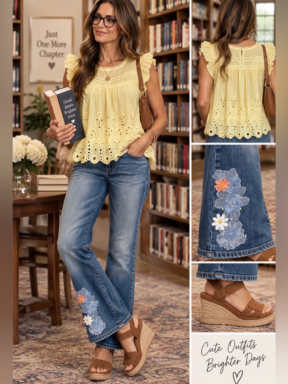 H&M Skinny Jeans Women’s 29W LR BOHO Custom Floral Design Festival Denim